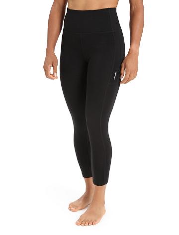 Black Icebreaker Merino Fastray High Rise Women's Running Tights | AU 1510FDNM